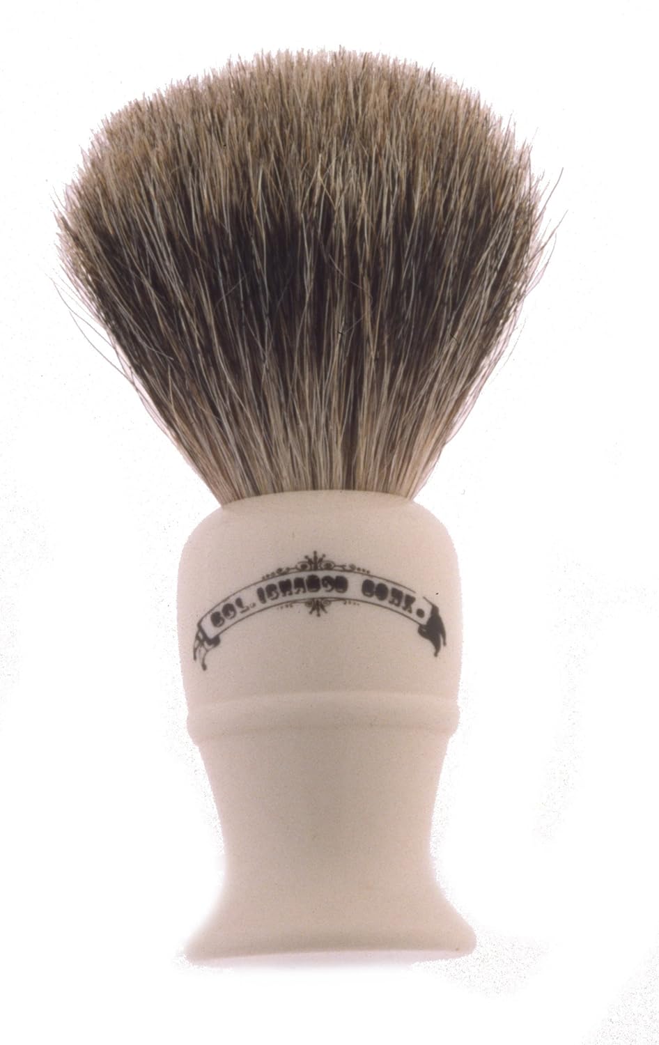 Colonel Conk Model 850 Deluxe Pure Badger Shaving Brush, Lathe Turned Cream Handle