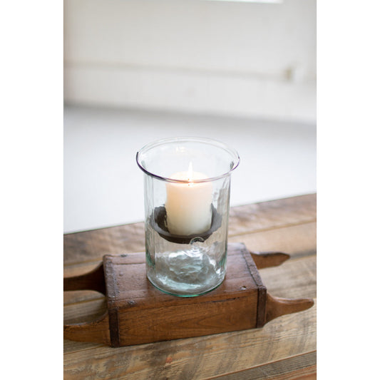 Mini Glass Candle Cylinders with Rustic Insert \ Small