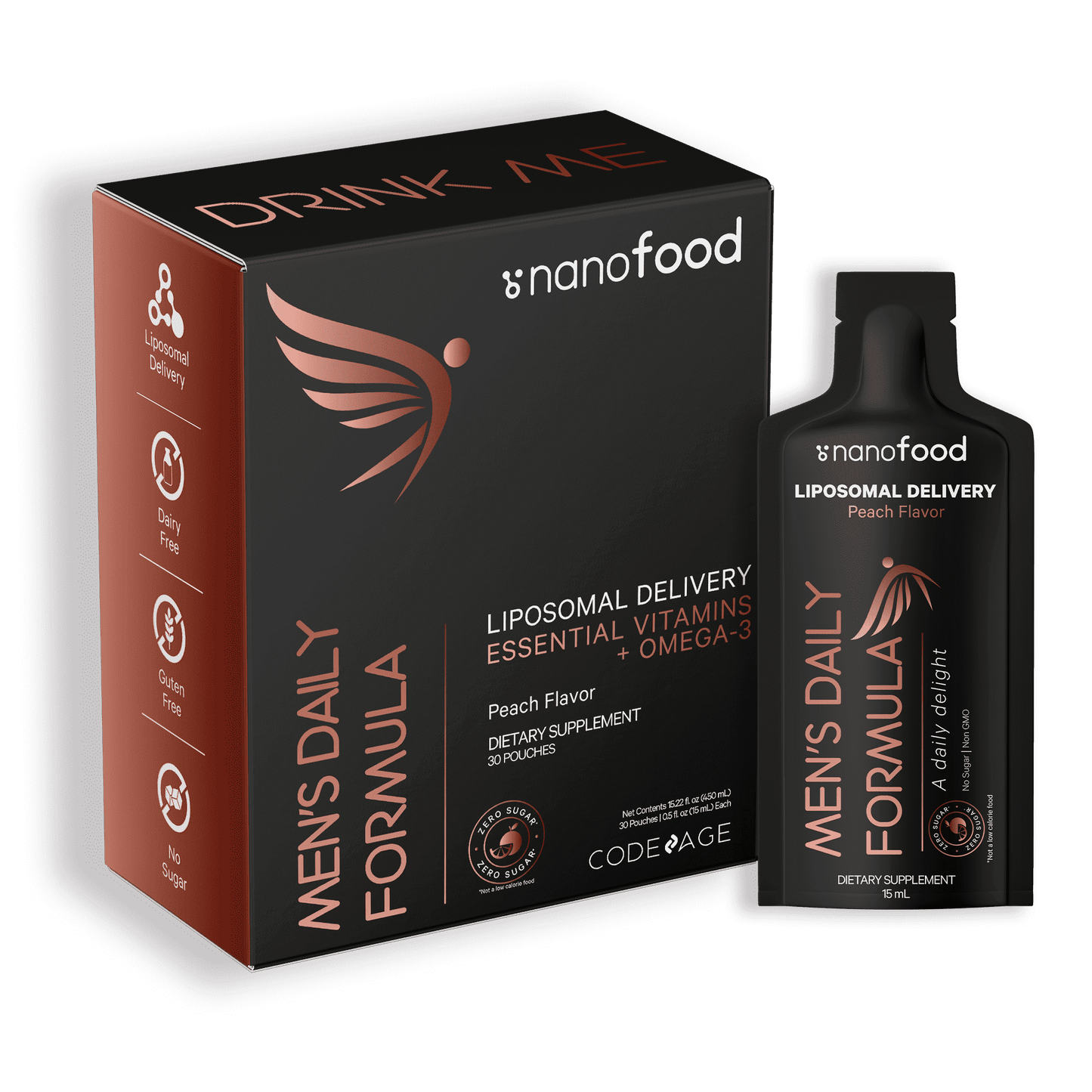 Nanofood Liposomal Men's Daily Multivitamin Liquid Pouch
