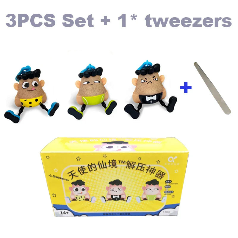 Novelty Plucking Toys Cartoon Pulling Hair Beard Skin Picking Keychain Pimple Anti Stress For Kids Adult Gift ShopOnlyDeal