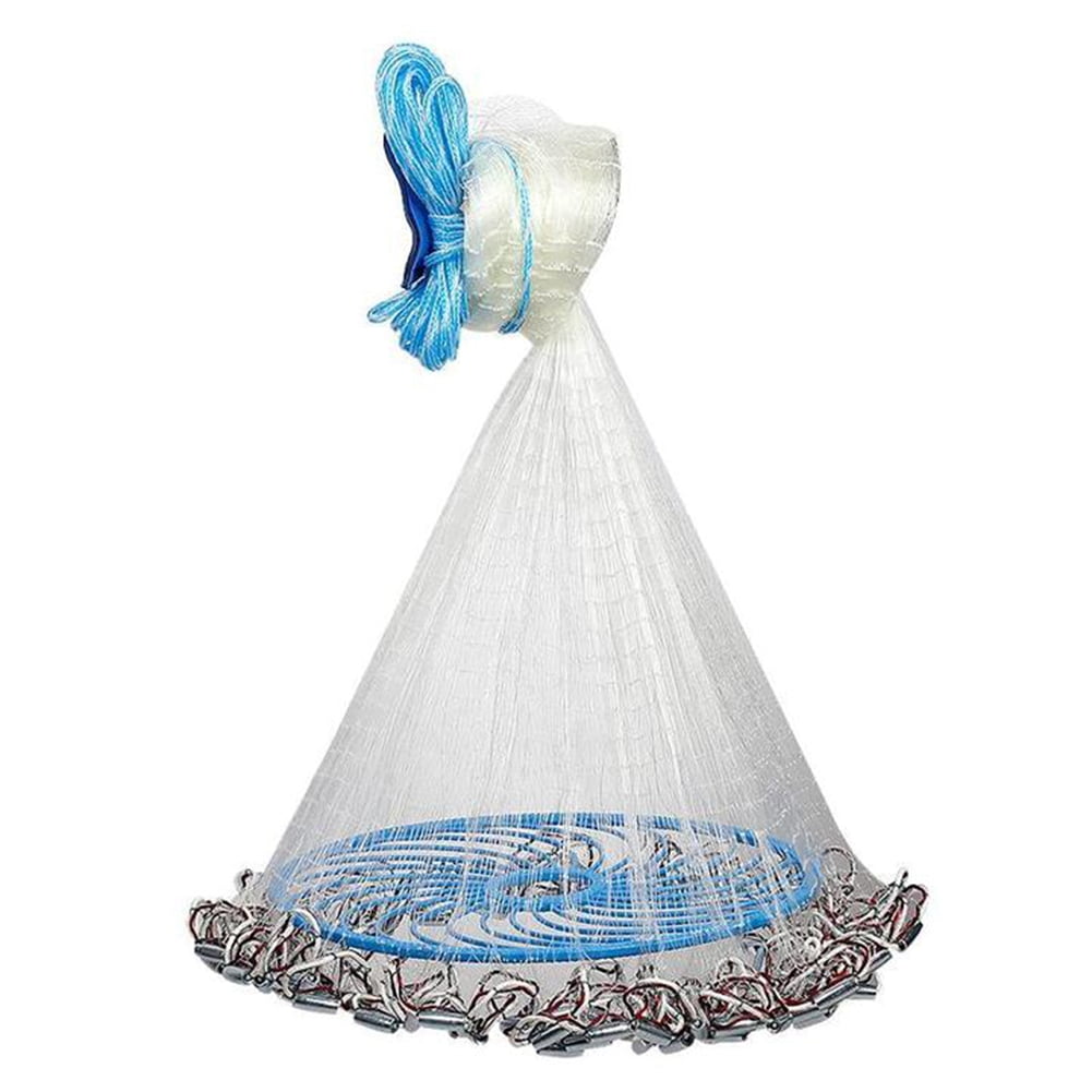 Portable Durable Fish Mesh Net Cast Net Fishing Tackle Accessory with Plate (Fishing Line 300)JIXINGYUAN