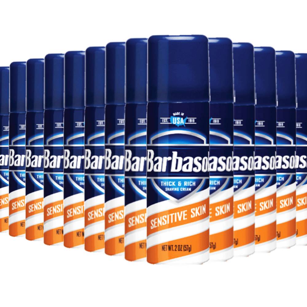 Barbasol Thick & Rich Shaving Cream Sensitive Skin 2 oz ea - 24 Pack
