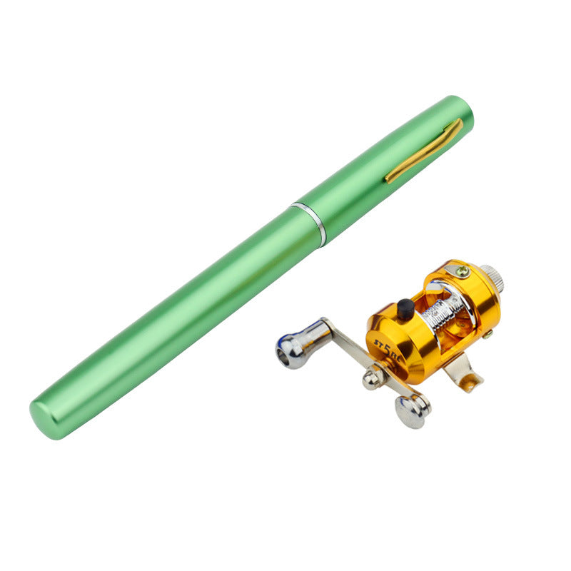 Genuine mini ice fishing pen pole fishing rod fishing rod with drum set, small sea pole portable fishing rod. - Blue Force Sports