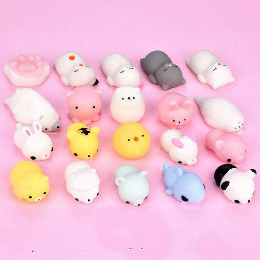 20-Pieces: Cute Animal Kawaii Stress & Anxiety Relief Squishy Toys