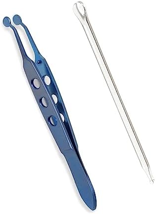 Meibomian Gland Expressor Dry Eye Relief Eyelid Gland Care Clean Tools Kit Eye Stye Treatment Chalazion Remover Meibomian Gland Forceps Titanium Alloy Eyelid Massage Tweezers (Sterile)
