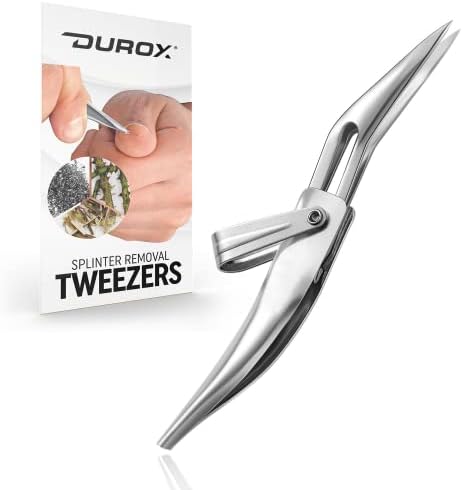 DUROX- Splinter Remover. Splinter Tweezers for Splinter Removal. Sliver Remover to Remove Splinter Out. Sharp Tweezers to Extract Cactus, Wood and Metal Splinter. Pointy Tweezers for Survival Kit