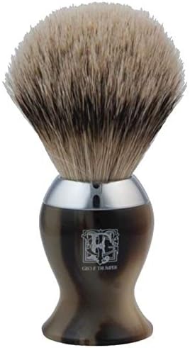 Geo. F. Trumper IB Range Shaving Brush with Best Badger Hair Simulated Horn and Chrome