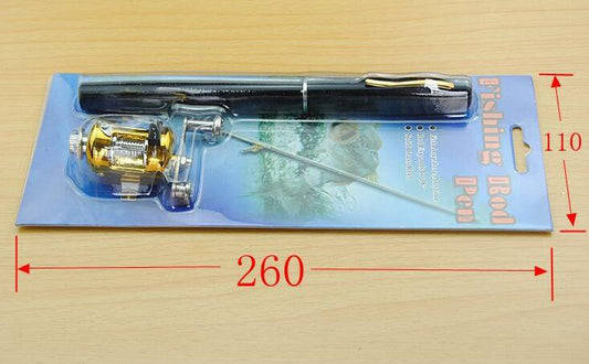 Genuine mini ice fishing pen pole fishing rod fishing rod with drum set, small sea pole portable fishing rod. - Blue Force Sports
