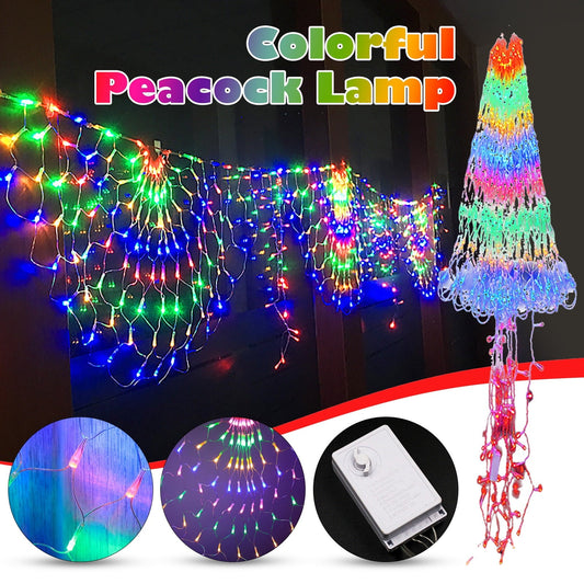 LED Peacock Net Lights Fishing Net Lights Christmas Waterproof Decorative