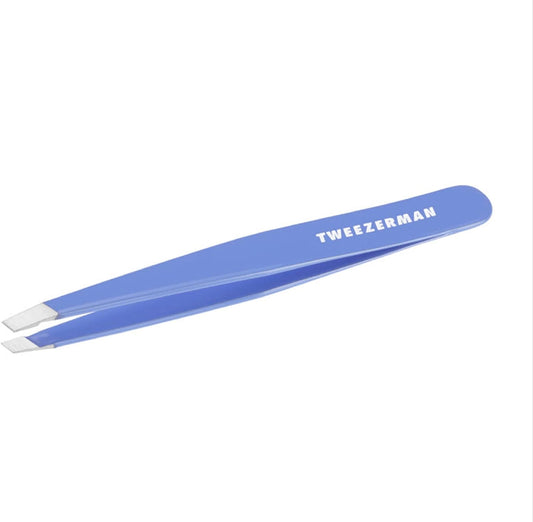 Tweezerman Stainless Steel Slant Tweezer - Eyebrow Tweezers for Women and Men (Lapis Blue)