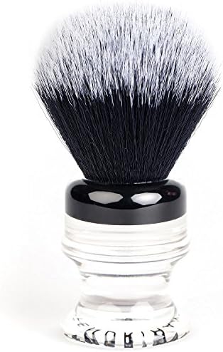 Fendrihan Black and White Synthetic Shaving Brush with Two-Tone Acrylic Handle for personal and professional shaving
