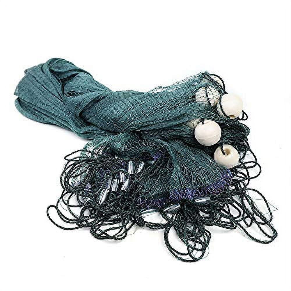 Oukaning Hand Made Beach Seine/Drag Nets Nylon Beach Seine 2Cm/0.8' Fishing Cast Monofilament Nets (3X20M/10X65Ft)