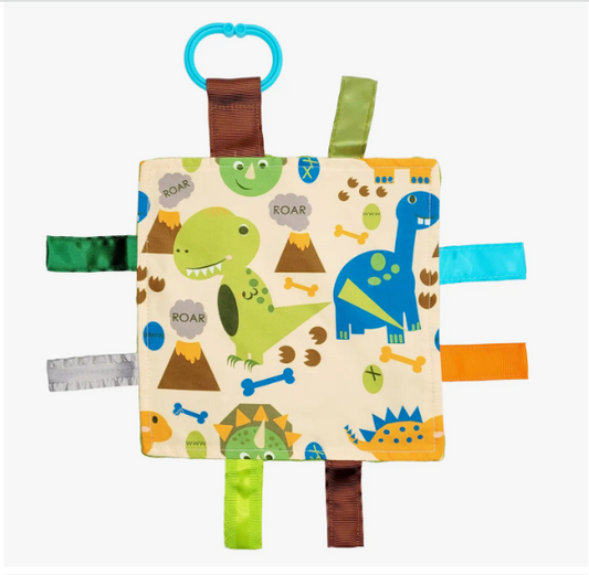 Dinosaur T-Rex Triceratops Crinkle Tag Square 8"X 8"