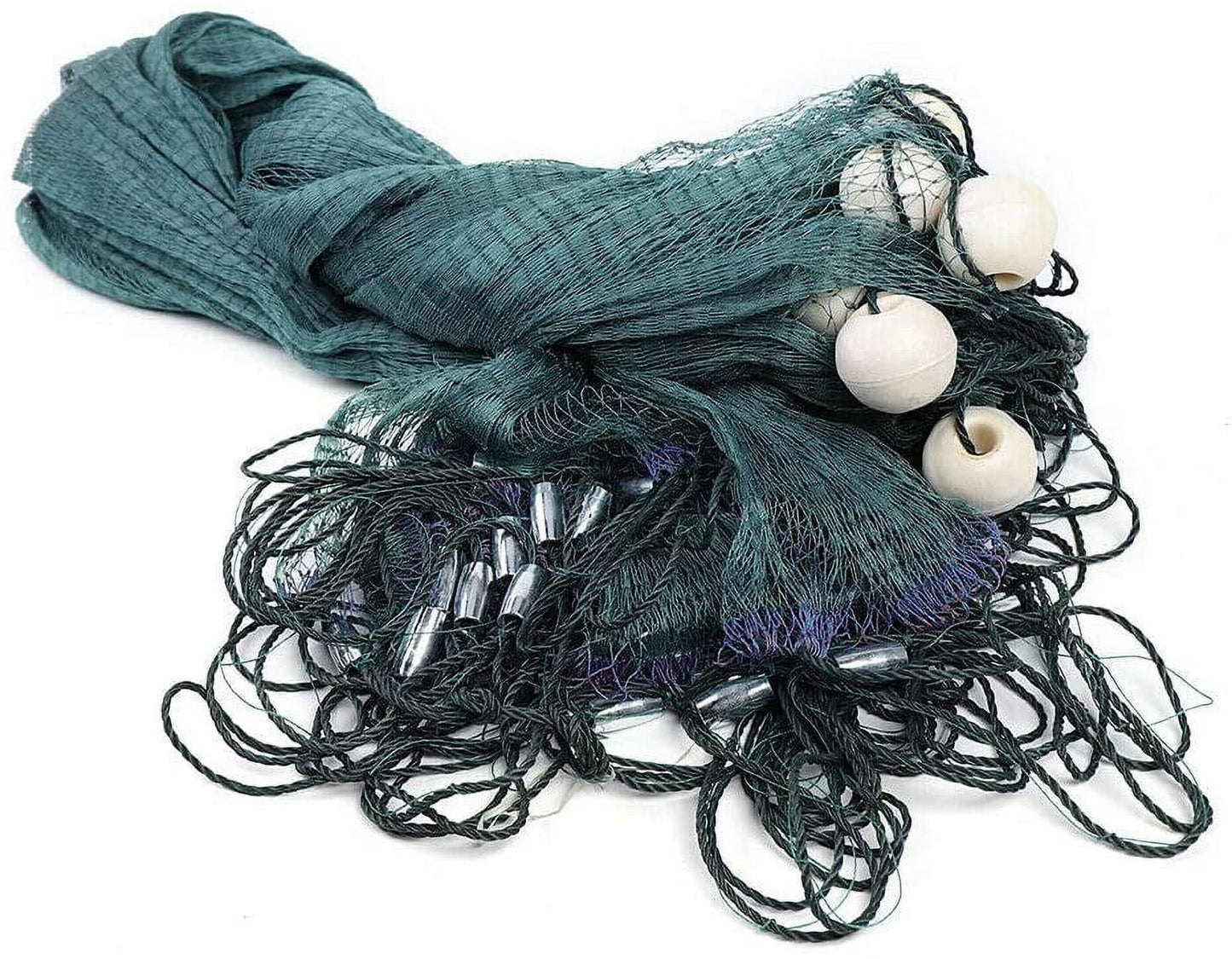 TFCFL 10x65FT Beach Seine Drag Net Bait Seine Green Mesh Seining Fish Net Iron Sink