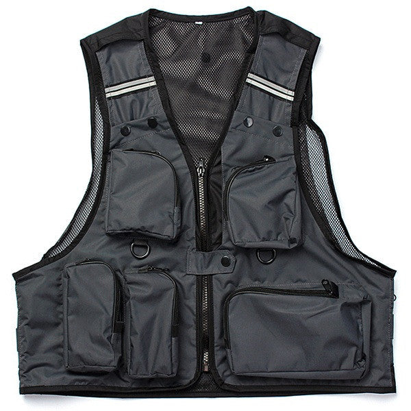 Multi Pockets Fishing Hunting Mesh Vest Mens Outdoor Leisure Jacket - GhillieSuitShop