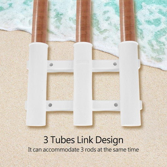 EBTOOLS Rod Holder, Dia 1.9In Boat Fishing 3 Tube Rod Holder Bracket Rack Pole Tube Mount Tool Accessory