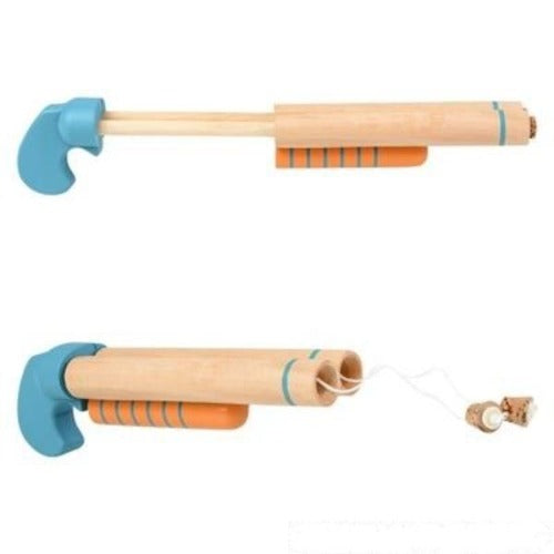 8" Wooden Double Barreled Pop Gun