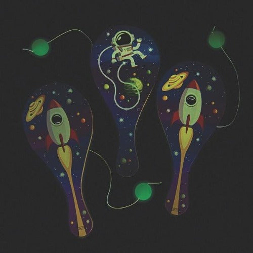 Glow In The Dark Balls With Space Paddle Ball Games