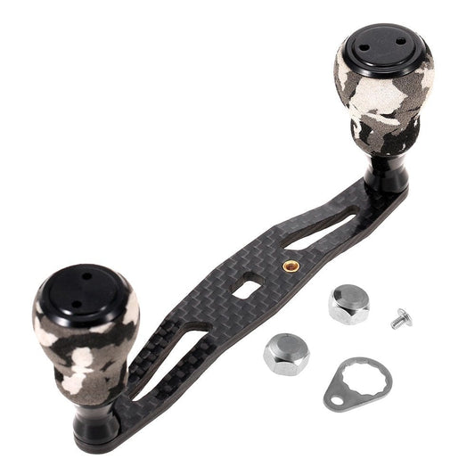 Lixada DIY Carbon Fiber Baitcasting Fishing Reel Handle Trolling Reel Rocker Left Right Fishing Reel Crank Accessory